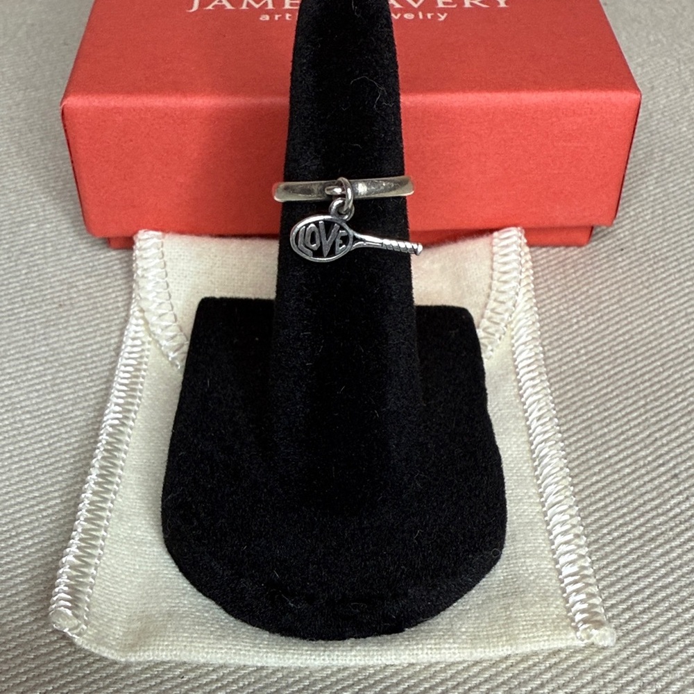 James Avery Love Tennis Dangle Ring - Size 3